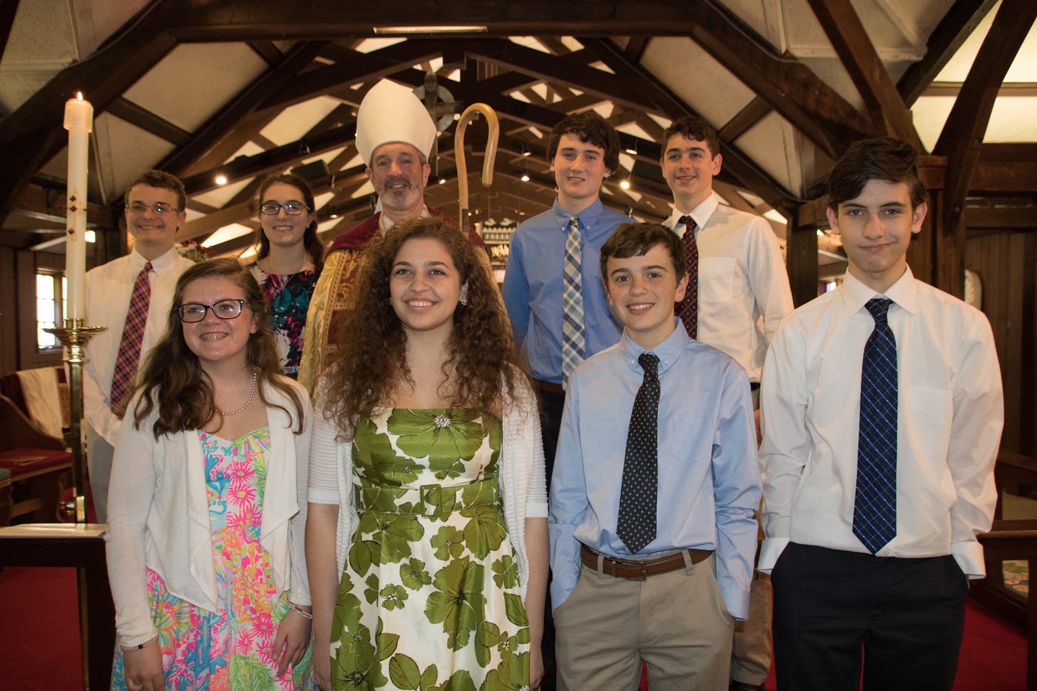 Confirmation group in church